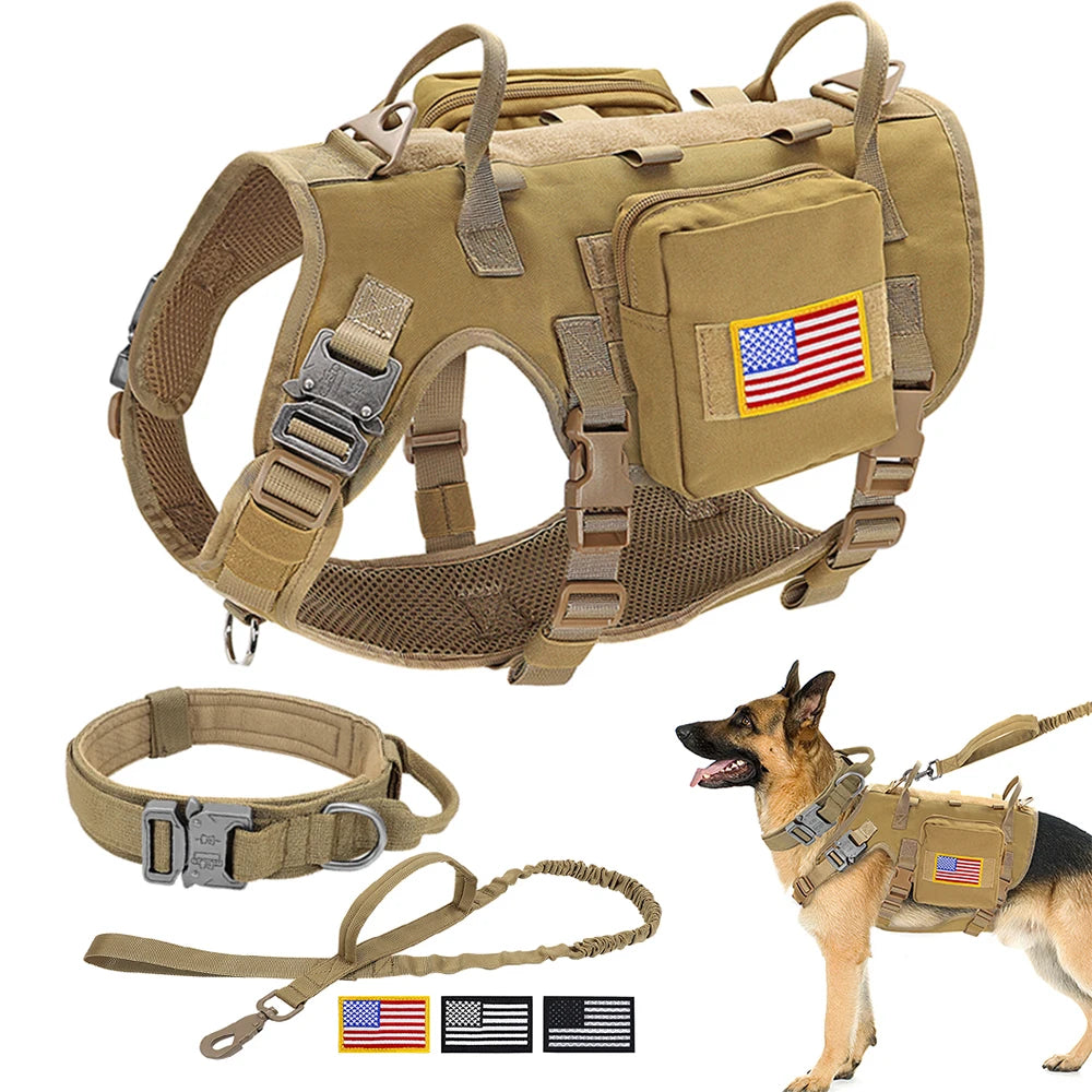 Tactical Dog Collar Harness Leash