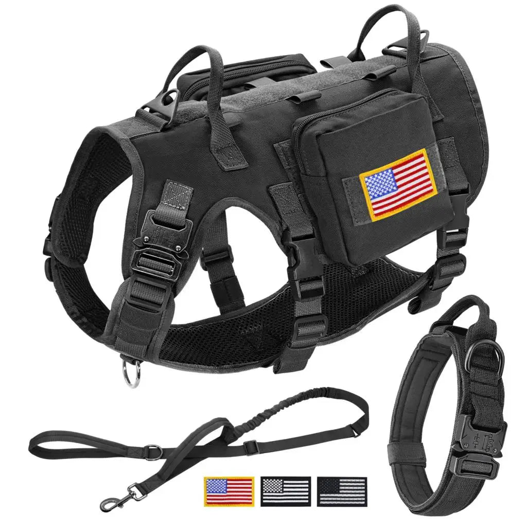 Tactical Dog Collar Harness Leash